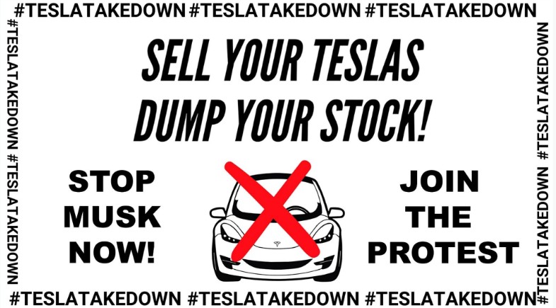 Sell your TESLAS, dump your stock. boycott & join the protest